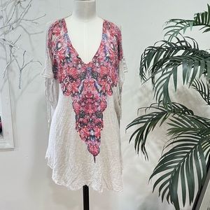 Free People Grey / Pink Floral Print or Butterflies